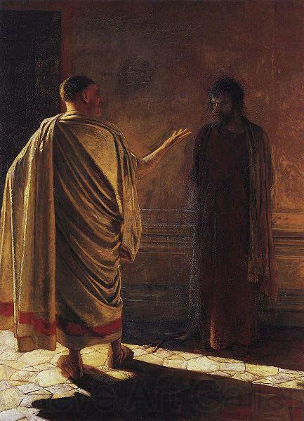 Nikolai Ge Quod Est Veritas Christ and Pilate Norge oil painting art